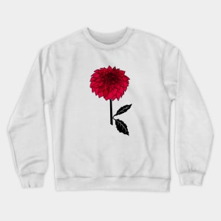 Red Dahlia Flower Crewneck Sweatshirt